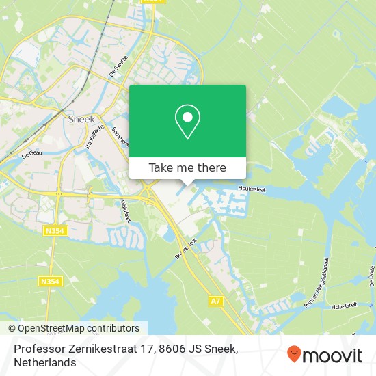 Professor Zernikestraat 17, 8606 JS Sneek map
