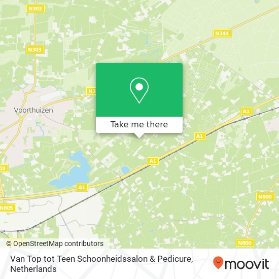 Van Top tot Teen Schoonheidssalon & Pedicure, Brugveenseweg 67 map