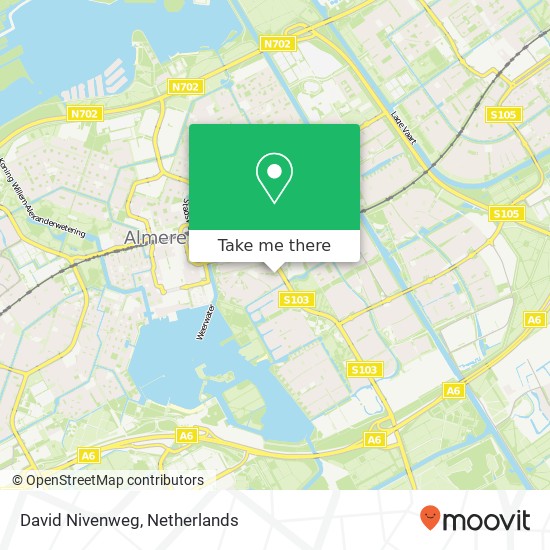 David Nivenweg, 1325 KJ Almere-Stad Karte