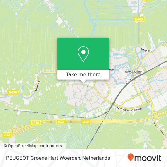 PEUGEOT Groene Hart Woerden, Kuipersweg 38 map