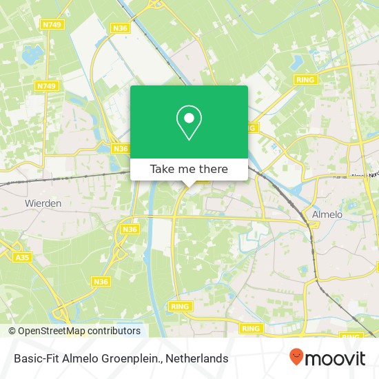 Basic-Fit Almelo Groenplein., Groenplein 2 Karte