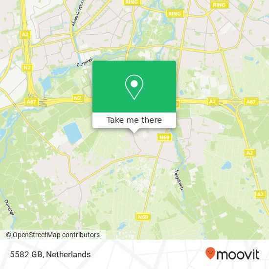 5582 GB, 5582 GB Waalre, Nederland map