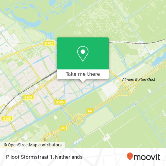 Piloot Stormstraat 1, 1336 HT Almere-Buiten Karte