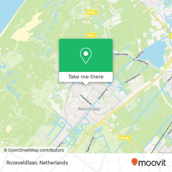 Rozeveldlaan, 2241 NX Wassenaar map