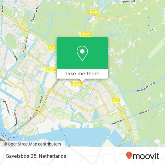 Savelsbos 25, 1025 BE Amsterdam Karte