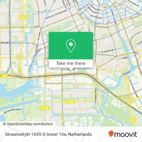 Strawinskyln 1045-D tower 10e, Strawinskyln 1045-D tower 10e, 1077 XX Amsterdam, Nederland Karte