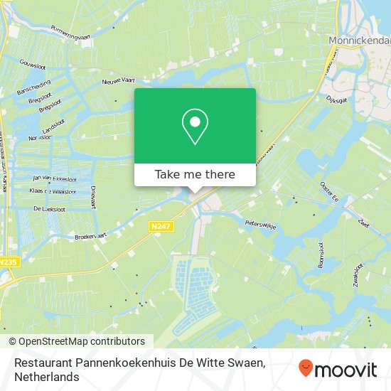 Restaurant Pannenkoekenhuis De Witte Swaen, Dorpsstraat 11 map