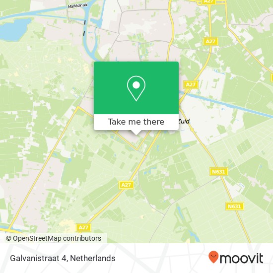 Galvanistraat 4, 4904 KM Oosterhout map