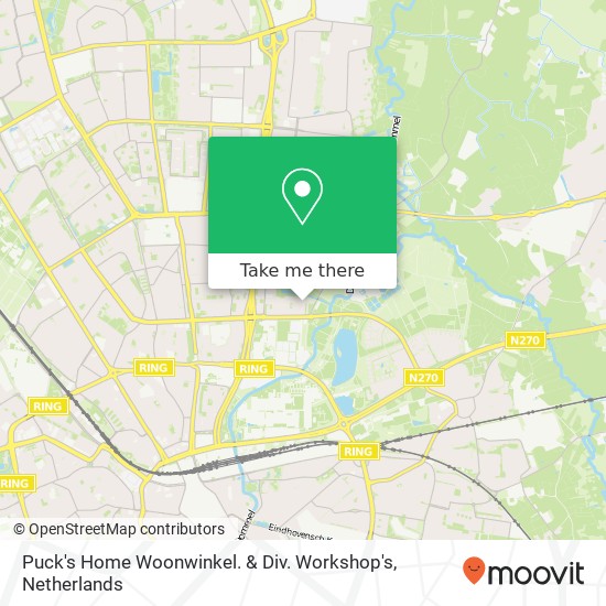 Puck's Home Woonwinkel. & Div. Workshop's, Achilleslaan 23 map