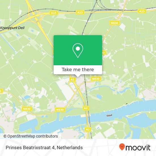 Prinses Beatrixstraat 4, 4181 BE Waardenburg map