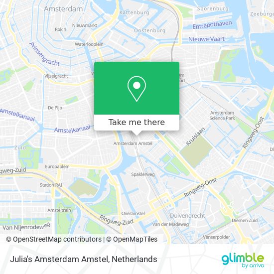 Julia's Amsterdam Amstel Karte