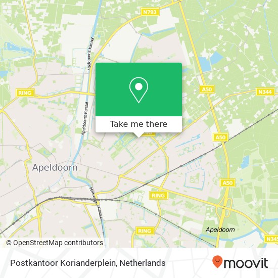 Postkantoor Korianderplein, Korianderplein 1 map