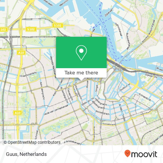 Guus, Rozengracht 104 map