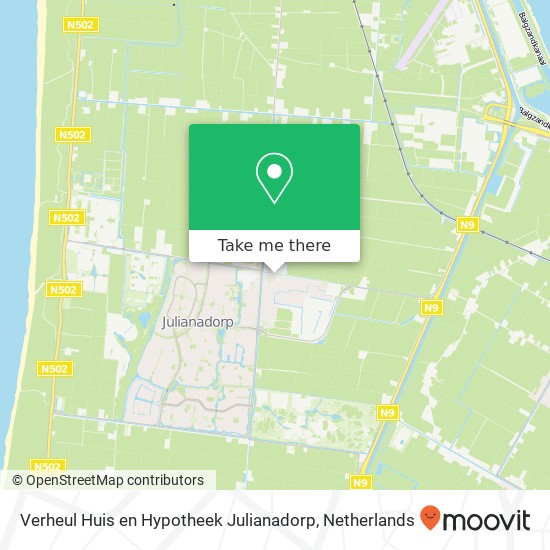 Verheul Huis en Hypotheek Julianadorp, Schoolweg 10 Karte