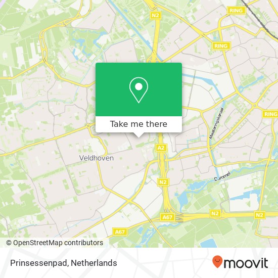 Prinsessenpad, Prinsessenpad, 5502 Veldhoven, Nederland Karte