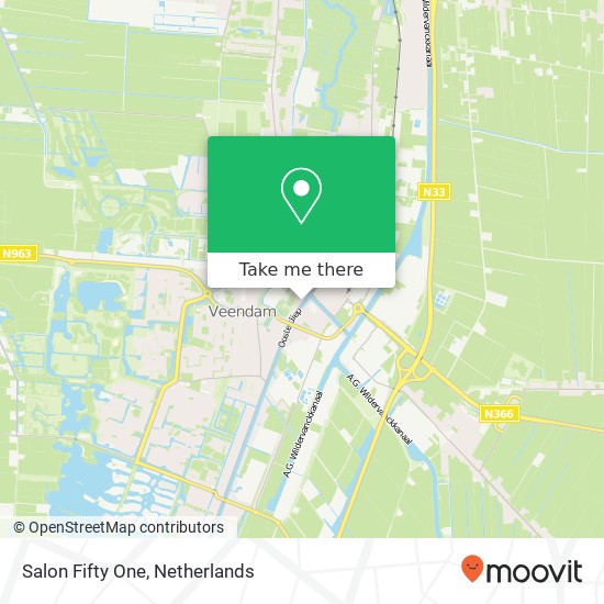 Salon Fifty One, Bocht Oosterdiep 51 map