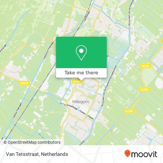Van Tetsstraat, 2181 DB Hillegom map