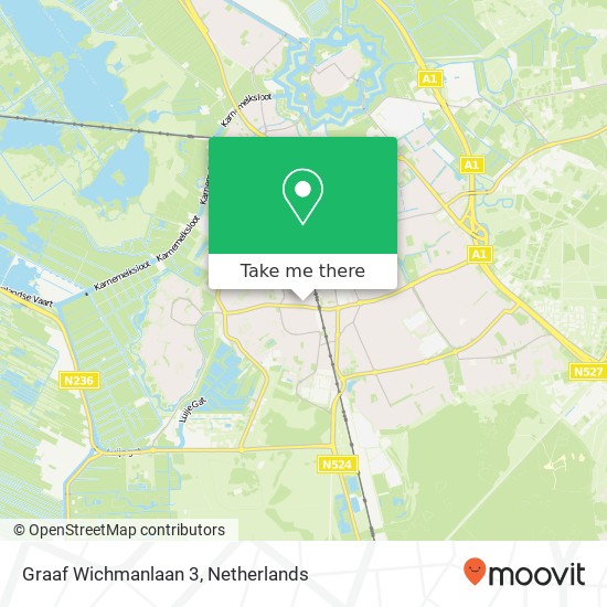 Graaf Wichmanlaan 3, 1405 GV Bussum map