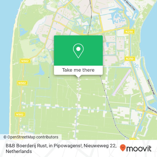B&B Boerderij Rust, in Pipowagens!, Nieuweweg 22 map