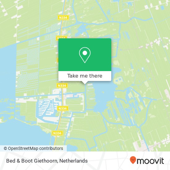Bed & Boot Giethoorn, Binnenpad 28 map