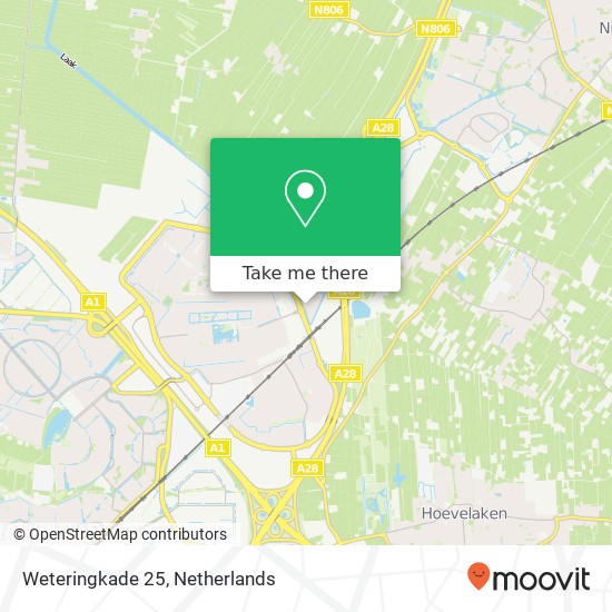 Weteringkade 25, 3826 BJ Amersfoort map