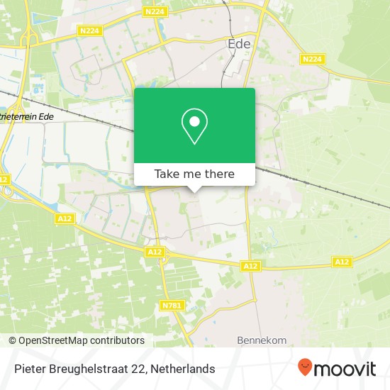 Pieter Breughelstraat 22, 6717 PH Ede map