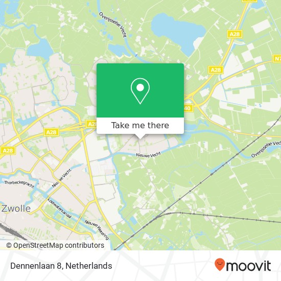 Dennenlaan 8, 8024 BD Zwolle Karte