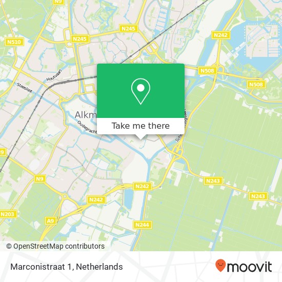 Marconistraat 1, 1821 BX Alkmaar Karte