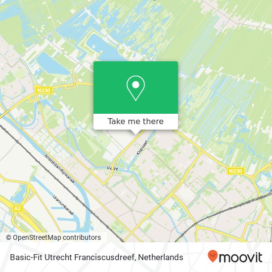 Basic-Fit Utrecht Franciscusdreef, Franciscusdreef 80 Karte