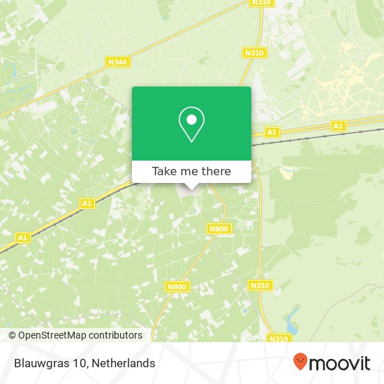 Blauwgras 10, 3776 NC Stroe map