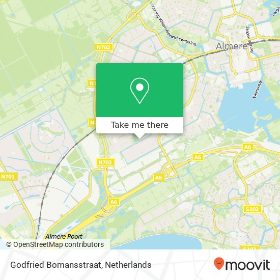 Godfried Bomansstraat, 1321 Almere-Stad Karte