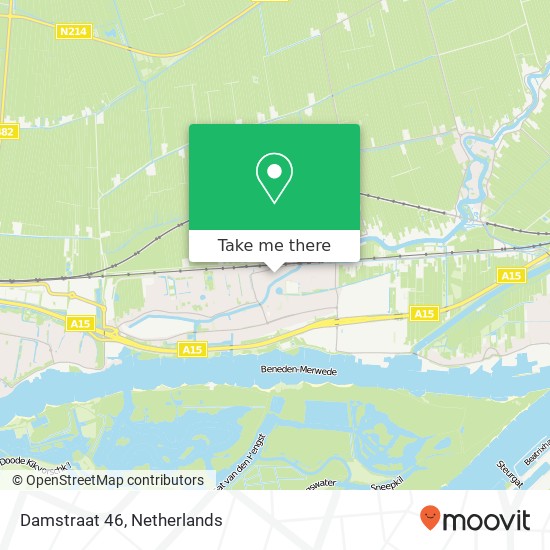 Damstraat 46, 3371 AD Giessendam map