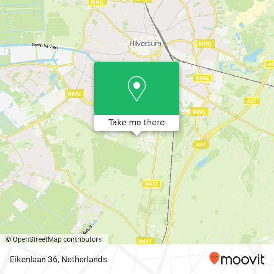 Eikenlaan 36, 1213 SJ Hilversum map