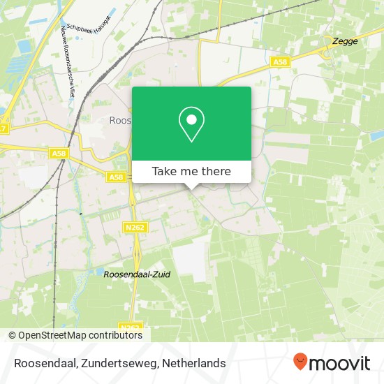 Roosendaal, Zundertseweg map