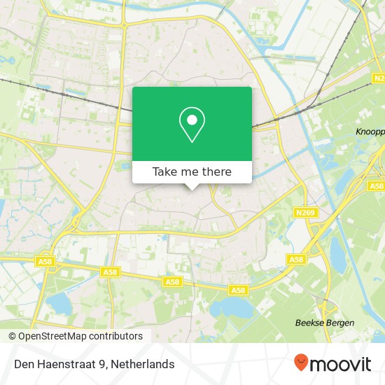 Den Haenstraat 9, 5021 PV Tilburg map