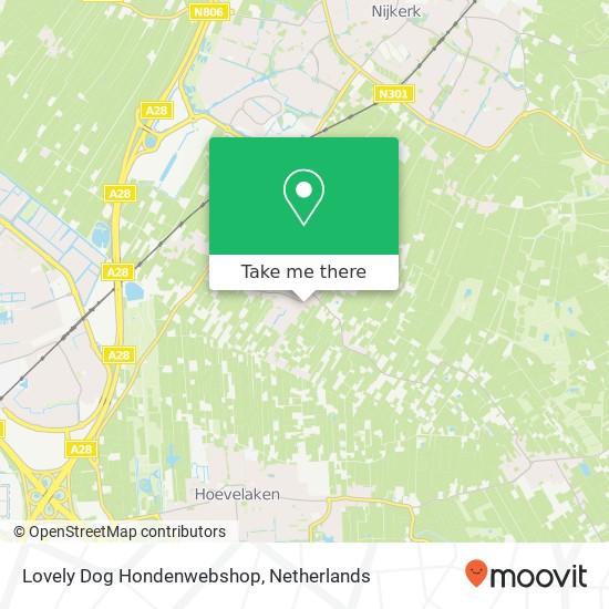 Lovely Dog Hondenwebshop, Jacob de Boerweg 2 map