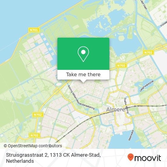 Struisgrasstraat 2, 1313 CK Almere-Stad Karte