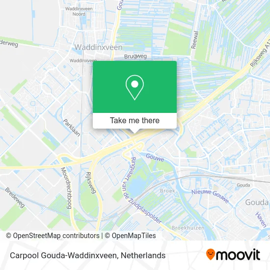 Carpool Gouda-Waddinxveen map