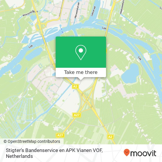 Stigter's Bandenservice en APK Vianen VOF, Stuartweg 16 map