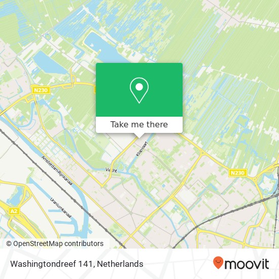 Washingtondreef 141, 3564 KD Utrecht map