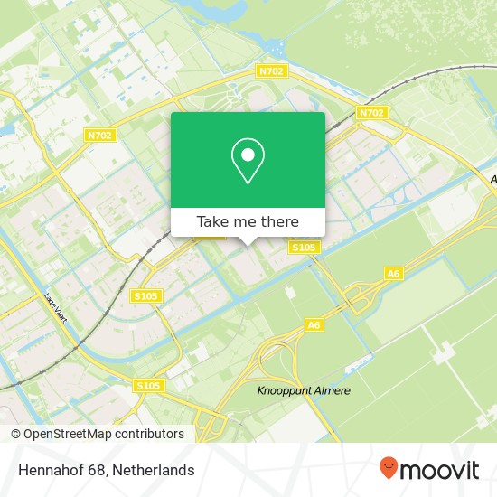 Hennahof 68, 1339 EE Almere-Buiten Karte