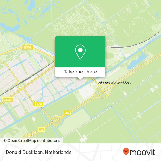 Donald Ducklaan, 1336 ZH Almere-Buiten Karte