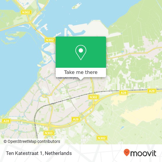 Ten Katestraat 1, 3842 ZV Harderwijk map