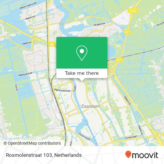 Rosmolenstraat 103, Rosmolenstraat 103, 1502 PE Zaandam, Nederland Karte