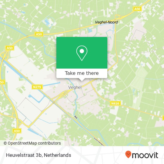 Heuvelstraat 3b, 5461 GJ Veghel Karte