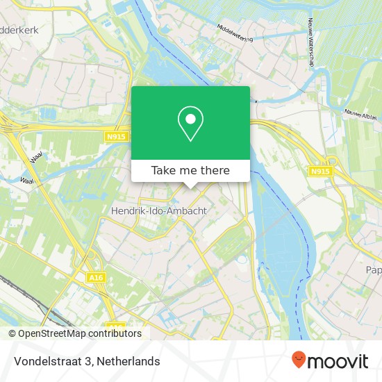 Vondelstraat 3, 3341 TP Hendrik-Ido-Ambacht map