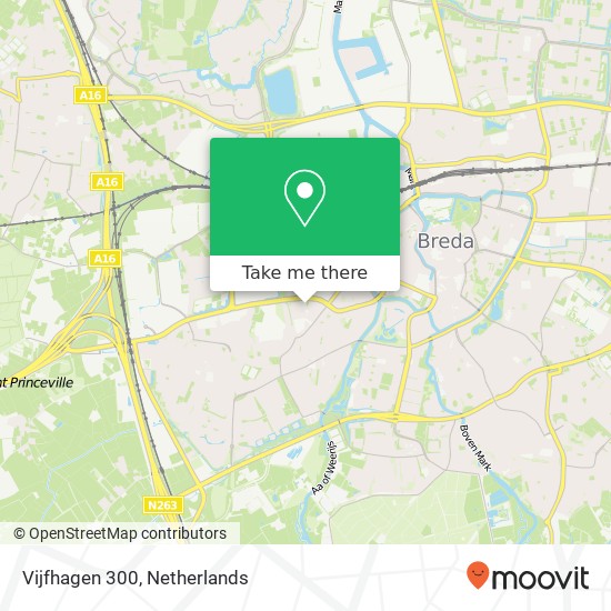 Vijfhagen 300, 4812 XT Breda map