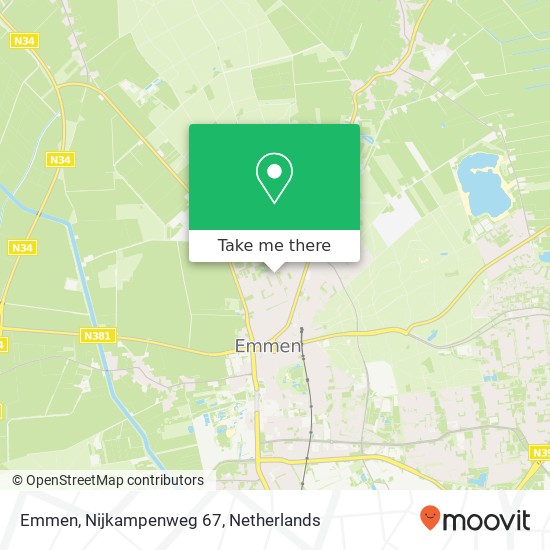 Emmen, Nijkampenweg 67 map
