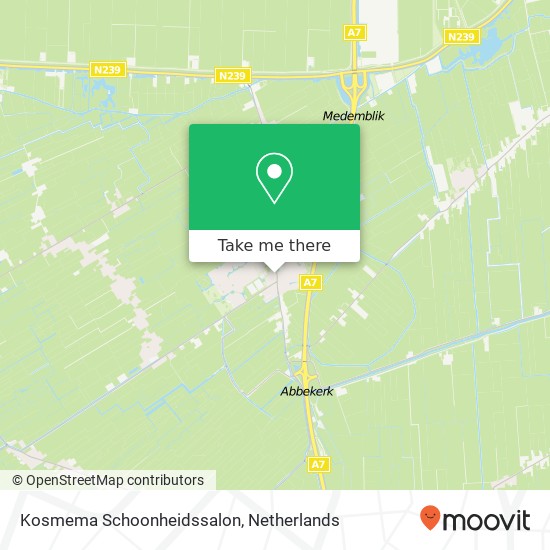 Kosmema Schoonheidssalon, Plantsoenstraat 1 map