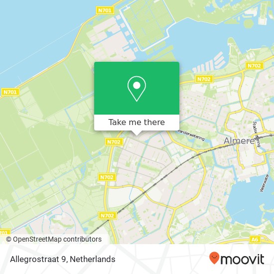 Allegrostraat 9, 1312 TB Almere-Stad map